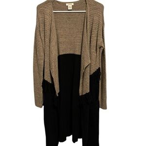 Sundance Lambs Wool Long Fringe Open Front Cardigan Sweater Women’s XS